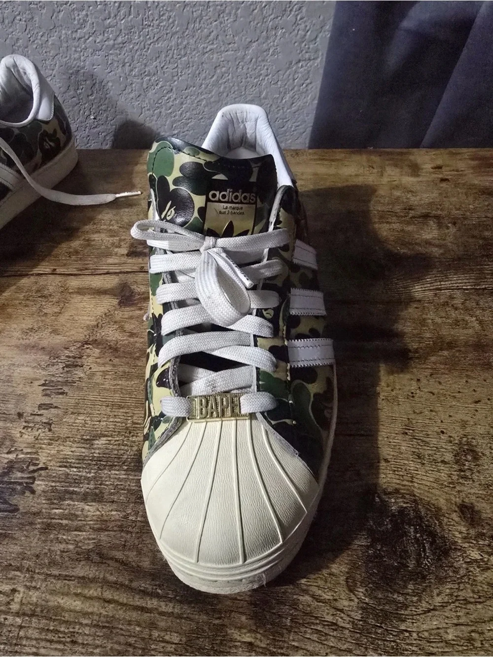 adidas Originals x Bape Superstar Sneakers in Green/Black/White Camo